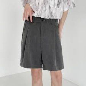 Black Grey women's Causal Shorts Button High Waist elastic